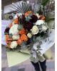 Vip  mega soft turuncu beyaz bordo buket 